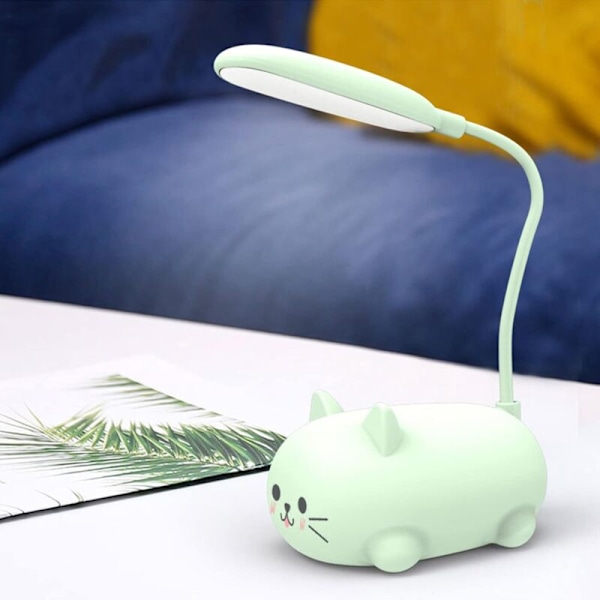 Sett med 4 lekne leselamper, oppladbare via USB, sammenleggbar dyrekontorlampe for å lære å lese og beskytte synet