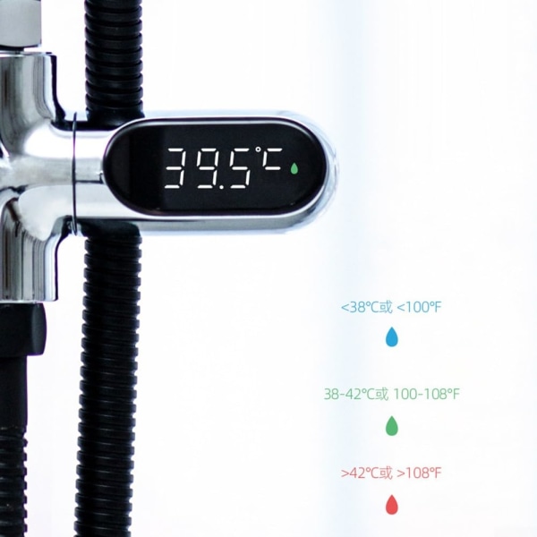 LED-näyttö Celsius-vesilämpömittari, itsetuotantoinen sähkövesi, digitaalinen suihkulämpömittari kylpemiseen ja uimiseen