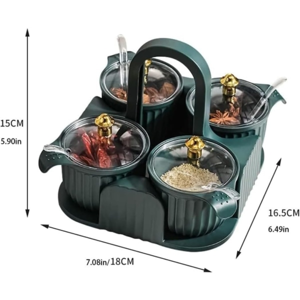 Krydderbeholdersett for kjøkken, krydderglasskombinasjon, enkel saltbøsse, krydderboks med gjennomsiktig lokk
