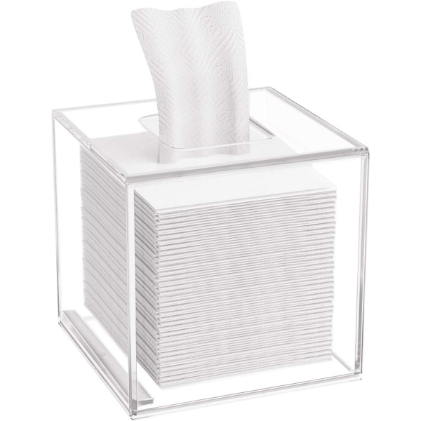 Akryl Servietbeholder Transparent Servietholder Firkantet Servietholder til Hjemmet Kontor Restaurant - Transparent