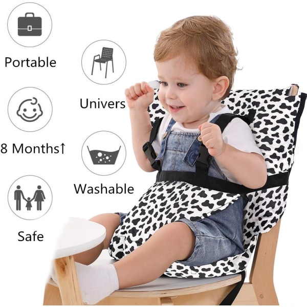 Easy Seat Portable High Chair Travel Seat - White, Adjustable, Secure and Washable Seat - for Toddlers - Convenient Fabric, Fits in Your Purse