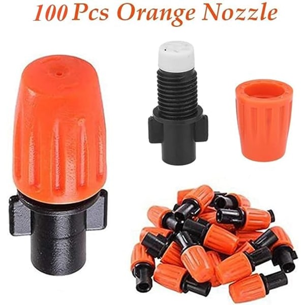 100 stk. Mikrospray Justerbar Flow Irrigation Dryppere, Justerbar Dryp Irrigation Fogger Hoveder til Have