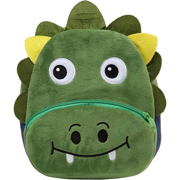 Ryggsäck för barn, liten babyryggsäck 1-3 år gammal söt lätt Kindergarten skolväska 3D dinosaurie ryggsäck plysch miniväska för dagis