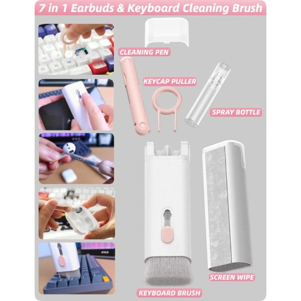 7 i 1 Keyboard Cleaning Brush (Pink), Keyboard Cleaning Brush Ki