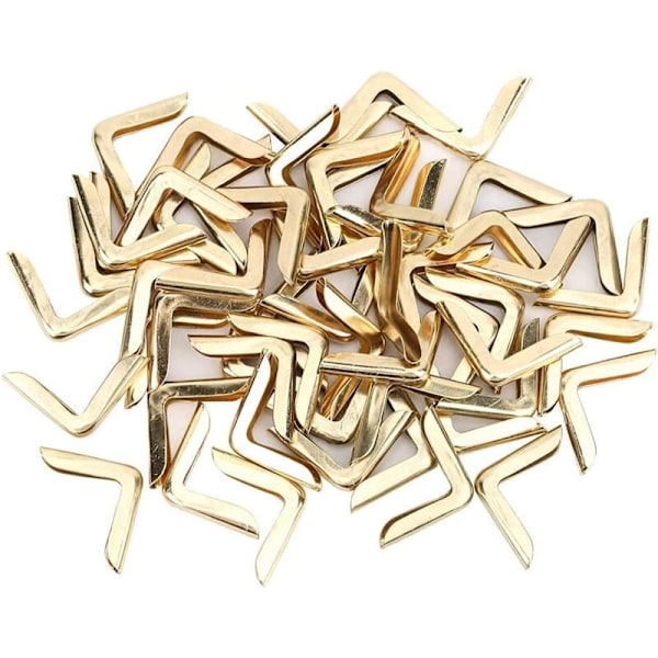 50 stk. Beskyttelses Møntbog, Metal Kant Dekorativ Dækning, Metal Mønt Scrapbooking til Menuer album, Gylden Messing (Guld Messing 2.2mm)