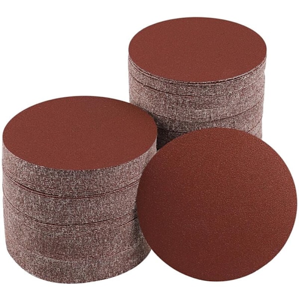 100 stk. slibeskiver korn 120, 125 mm slibeskiver med uden huller af sandpapir til excentersliber