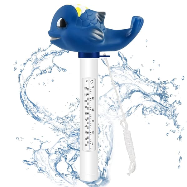 Pooltermometer, Vandtermometer med snor, Swimmingpooltermometer, Brudsikkert, Flydende termometer til isbad, Spabade,