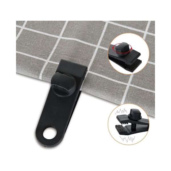 Sæt med 30 clips til Tente Tie, tang til fastgørelse af presenning, tang til ulve til markise Bache Camping Camping Canvas Shading Bache De Piscine