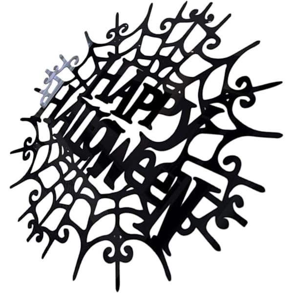 Edderkoppnett Veggklistremerke Happy Halloween Veggklistremerke Halloween Festartikler Edderkoppnett Klistremerke(svart)
