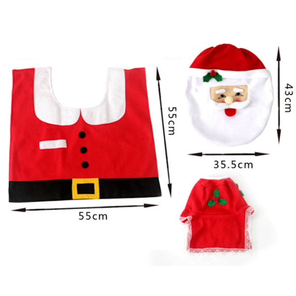 Toalettlock med julmotiv, 3 delar