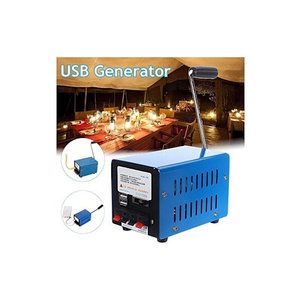 Manuell Sveivgenerator, Bærbar Mobil Nødgenerator USB Strømforsyning Backup Lader Manuell for Camping Utendørs Hagegenerator