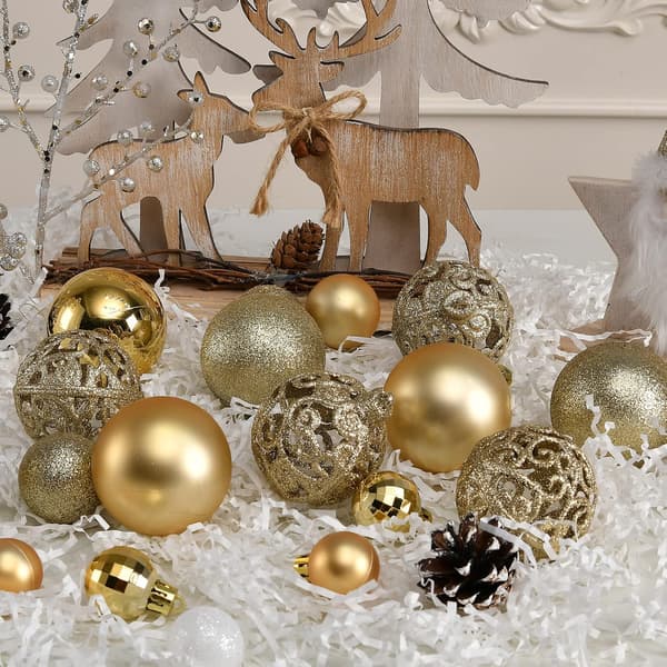 Julgranskulor, Plast, Plast, Guld, 100x