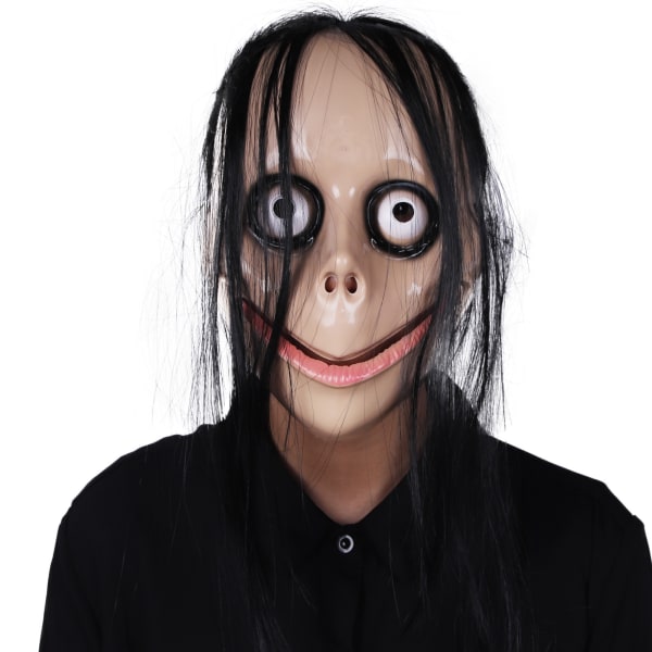 Halloween mask funny full face long hair headgear horror scary props