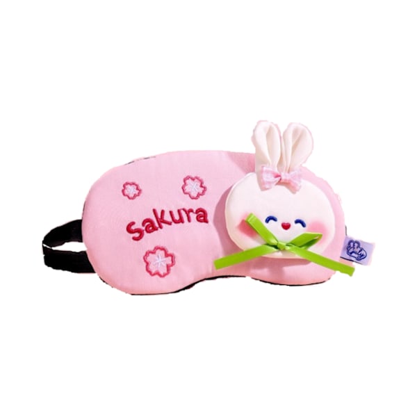 Sakura Kanin Sovmask Ögonmask Plysch Ögonmask Resa Sovmask Super Mjuk Rolig Ögonmask för Barn Flickor och Vuxna