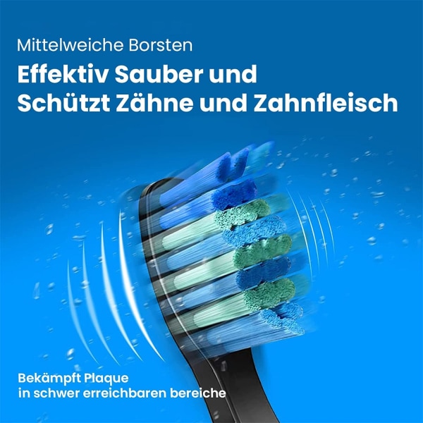 Ersättningsborsthuvuden (svart borsthuvud) 5 st passar till Fairywill D7/D8/FW507/FW508/FW551/FW2011/FW917/FW959/FW515/Seago SG E9 elektrisk tandborste