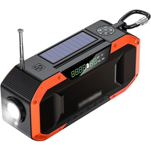 Håndsveivradio med LCD-skjerm, 2000mAh bærbar NOAA værradio oransje