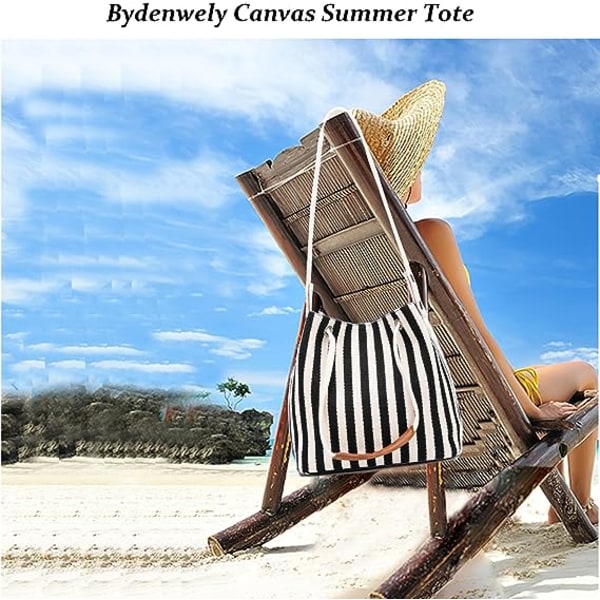 Dame Canvas Summer Tote Bags Small Medium Beach Bag Skulder Ba