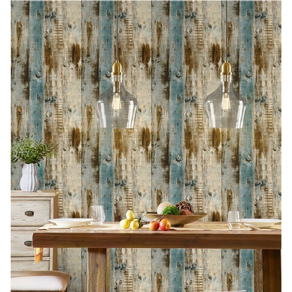 Wallpaper Retro Wallpaper Background Wall Wood Grain Paste PVC Self-Adhesive Wallpaper Suitable for Kitchen Home Decoration (Hemp Brown Wood Grain 9