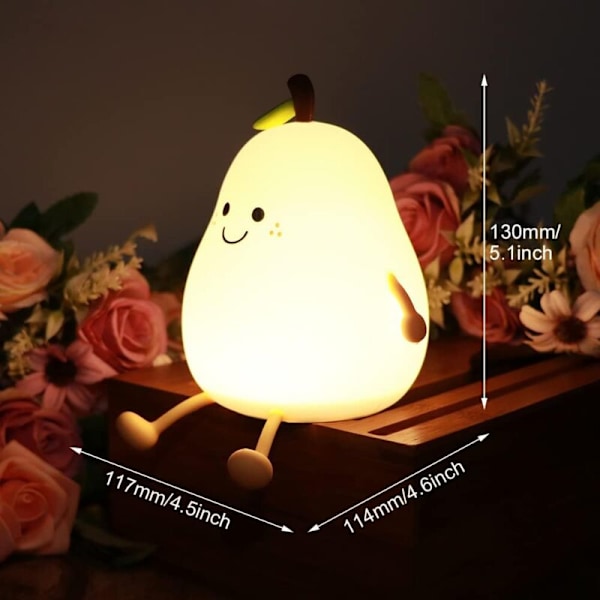 Nattlampa i Glödlampsform, Färgglatt Kreativt Ljus, LED-nattlampa i Silikon, Sänglampa med Touchsensor
