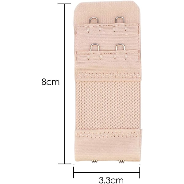 3 st Mjuka 2-Haks BH-Rems Förlängare i Svart Vit Beige