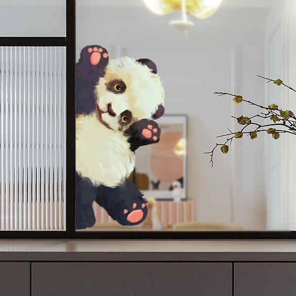 Ikkunatarrat - 1 Upea Panda-kuvioinen koristeellinen staattinen tarra estämään lintuja törmäämästä ikkunoihisi