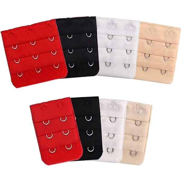 BH-forlænger - BH-forlænger 8 stk. - BH-forlænger - 2 kroge og 3 kroge i 4 farver