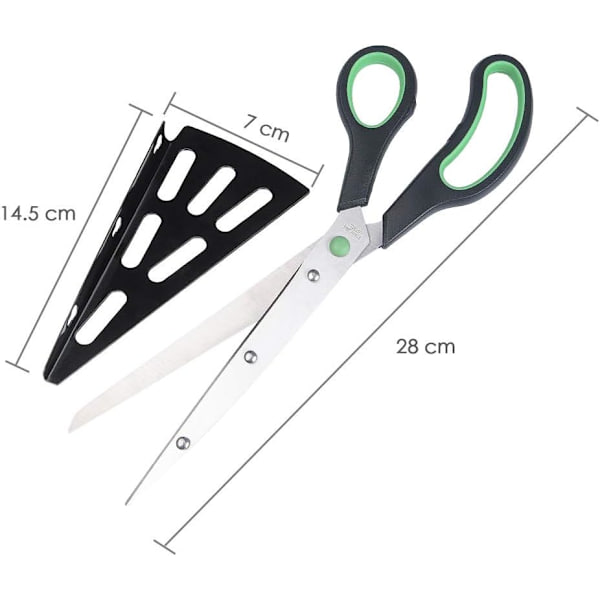 1 stk. Grøn 28cm rustfrit stål pizzasaks, køkkensaks med aftagelig pizzaspade, (multifunktion ikke kun til pi
