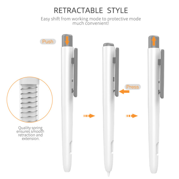 Beskyttende cover kompatibel med Pencil 1. generation - Tilbagetrækkelig kantbeskyttende etui til iPad 9. generation 2021, iPad 8. generation 2020/7. generation 2019, iPad 6. generation 9,7 2