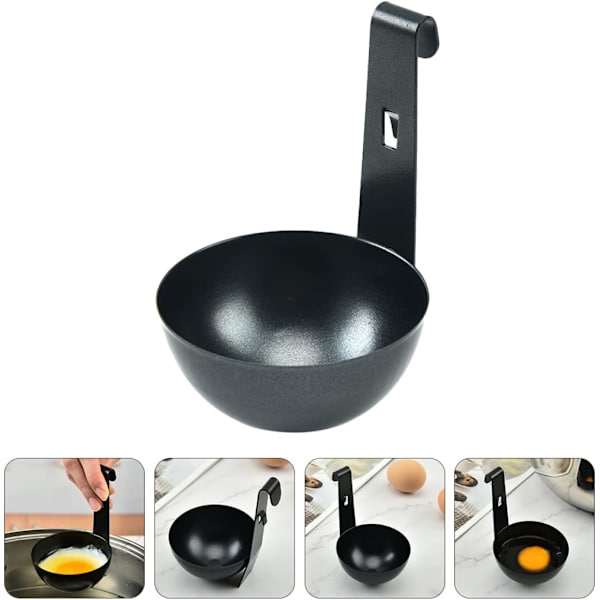 4 stk. praktiske krokholder-bakestål-dingser med komfyr-eggformingskopper-verktøy-verktøyoppheng-frittering-rustfritt husholdningskokt dampoppformer-kok