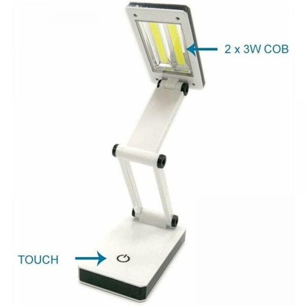 Kannettava COB LED -lamppu, kokoontaitettava pöytälamppu, 3 kirkkaustasoa
