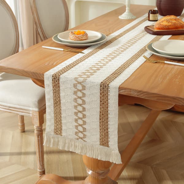 Pastoral stil luktfri bomull og lin splicing julebord flaggduk hjem bordduk