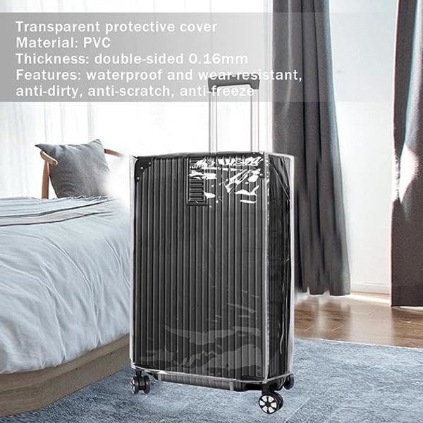 22 tommer 1 stk. gennemsigtig bagagebeskyttelse rejsebeskyttelse PVC bagagebeskyttelse bagagebeskyttelse støvtæt vaskbar ridsefast genanvendelig