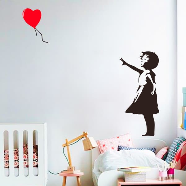 WITH HEART BALLOON VINYYLI SEINÄTAIDE TARRA 56X29 cm