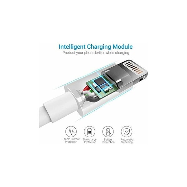Set med 3 Lightning 2M-kablar, MFI-certifierade, Lightning-laddningskompatibla med iPhone