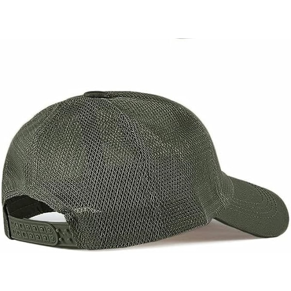 Militærgrønn Mesh Baseball Cap Menn, Baseball Cap Menn Kvinner Sommer Pustende, Hurtigtørkende Sol Sportshatt