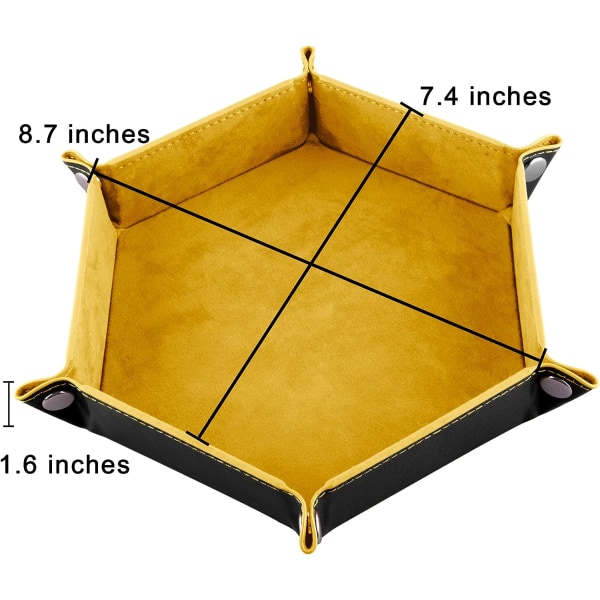 2 Piece Dice Tray (Yellow  Purple) Leather  Velvet Foldable Dice Tray for DND RPG Tabletop Games