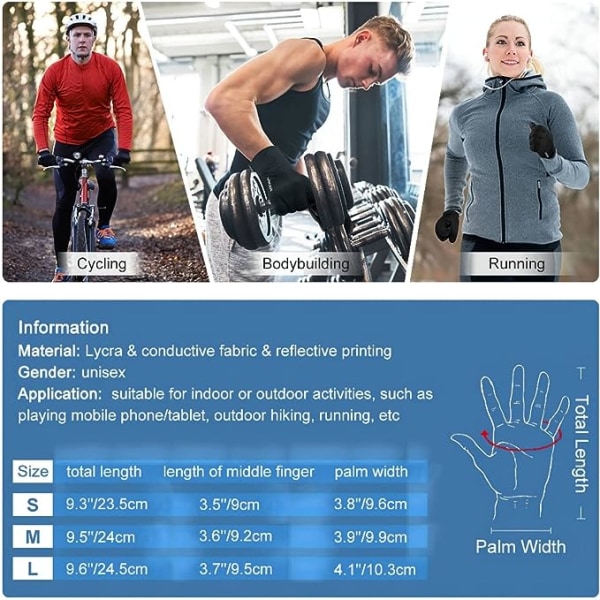 Vintervarma vattentäta handskar för män - Kvinnor Pekskärm（S）Ther