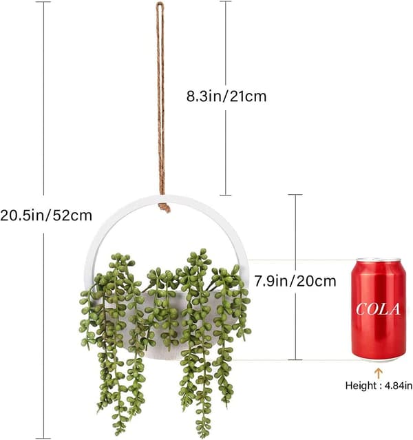 Kunstig perletråd med blomsterpotte og snorpynt
