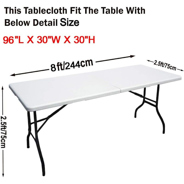 Spandex duker for 4-fots rektangulært bord