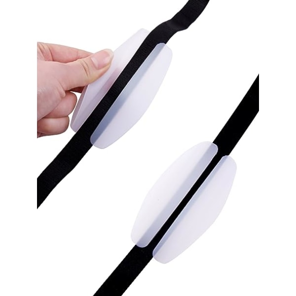 8 stk BH-stroppputer i silikon, sklisikre BH-stroppputer, hvite og hudfargede, 9,2 x 5 cm