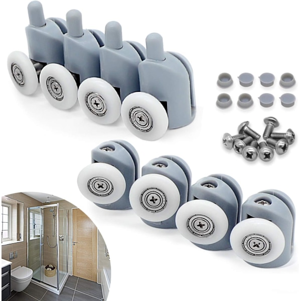 23mm Glidande Dörrvals, 8 st Rulldörrvals Rullhjul