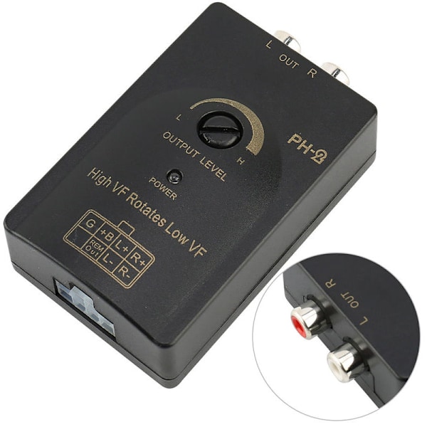 Stereo Stereo Stereo Stereo Stereo output konverter til automatisk bil RCA med forsinkelsesfunktion