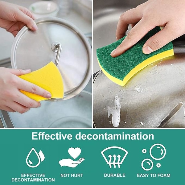 24-pak miljøvenlige anti-ridse opvaskesvampe til scrub
