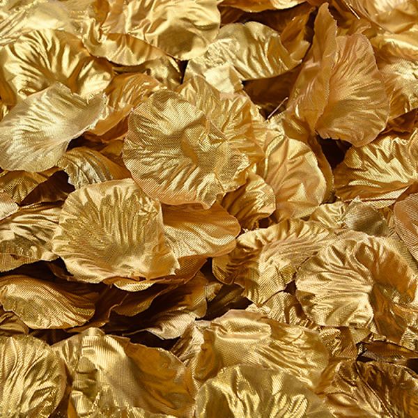 Gyllene. 1000-pack vävnad ros kronblad artificiella ros kronblad för bröllop förslag, Alla hjärtans dag eller festdekorationer.