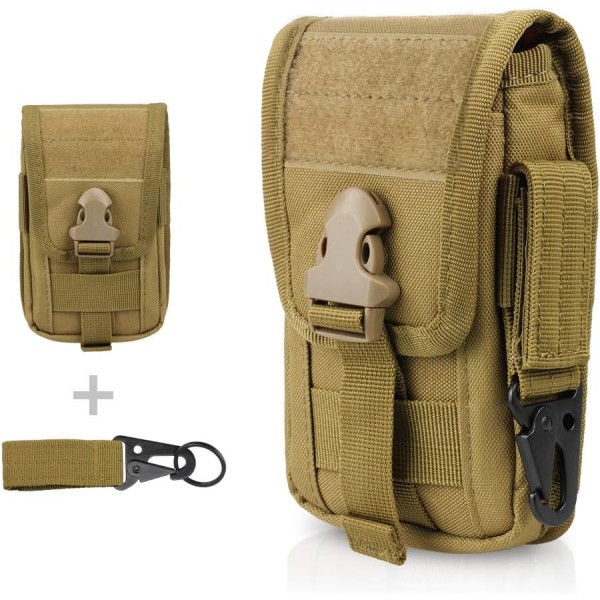 Taktisk påse (khaki) för smartphone EDC-väska med telefonhållare