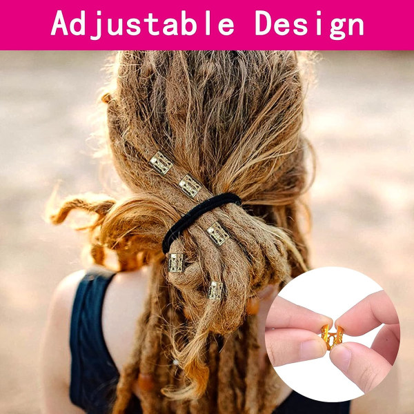 28 stk (guld) hårspiral smykker Viking Style Justerbar hårmanchet