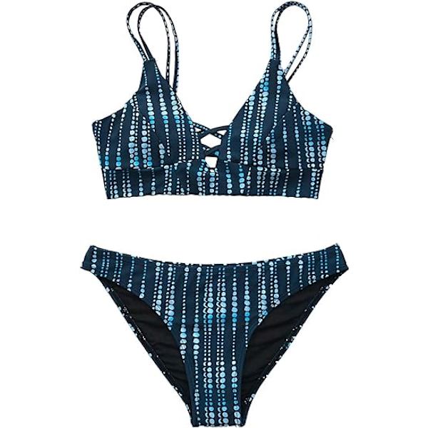 Kvinde Lace Up Bikini Sæt Strand Low Rise S