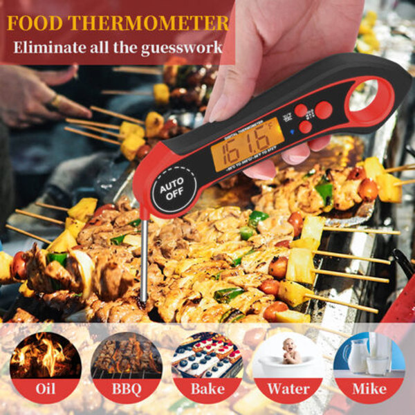 [CE, FCC, Rohs, IPX7 vattentät certifiering, Kina/EU/US patent] Mattermometer BBQ termometer Snabb temperaturmätning Stor skärmsiffra
