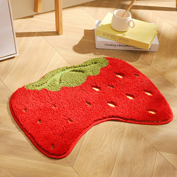 Vattenmelon-badmatta, halkfri absorberande badrumsmatta, hudvänlig mjuk badmatta, tvättbara badmattor, 48x60cm