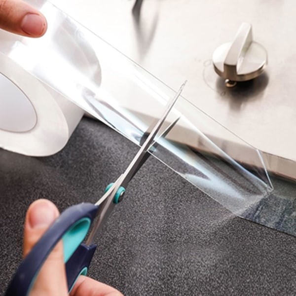Transparent köks vattentät tätningstejp (5cm*10m), självhäftande transparent tätningstejp för kök, badrum, badkar, toaletter, duschar,